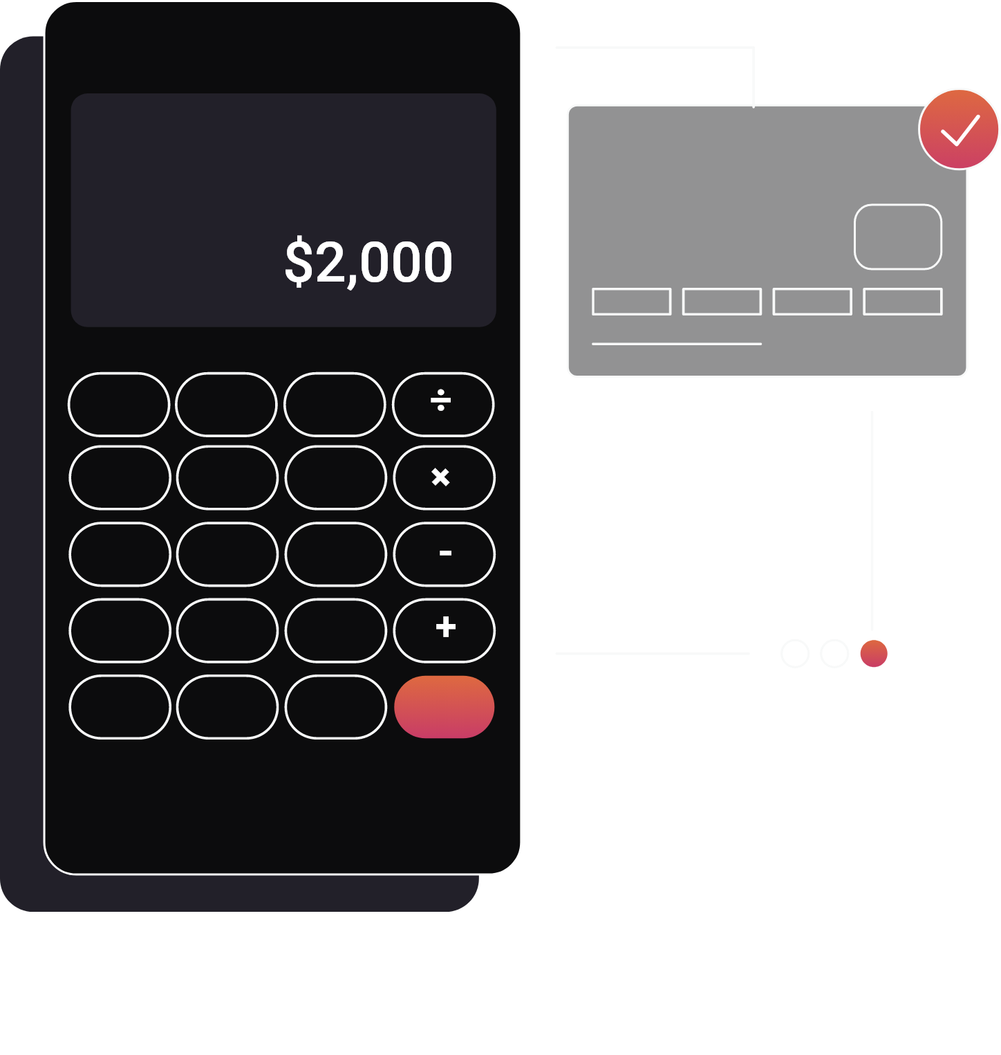 Calculator and debit card graphic